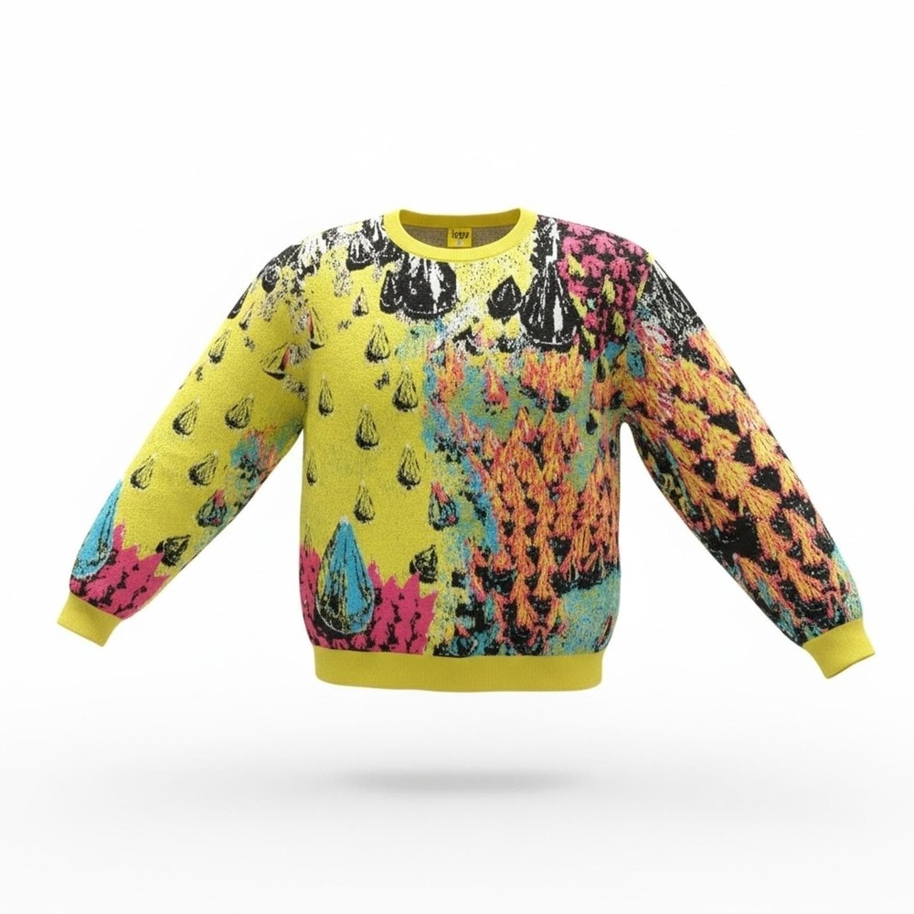#2 IGGY NYC Spiked Jacquard Knit Sweater | 100% Cotton | Sz. XL | PTP: 27"